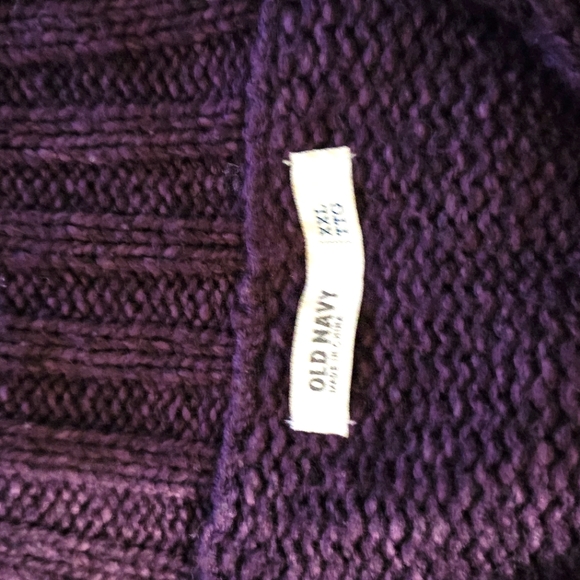 Old Navy Womens Purple Sweater Poncho Size XXL Cable Knit Button Sides Cardigan - Picture 7 of 10